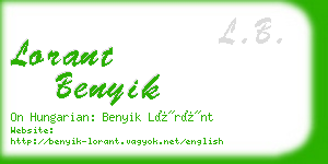 lorant benyik business card